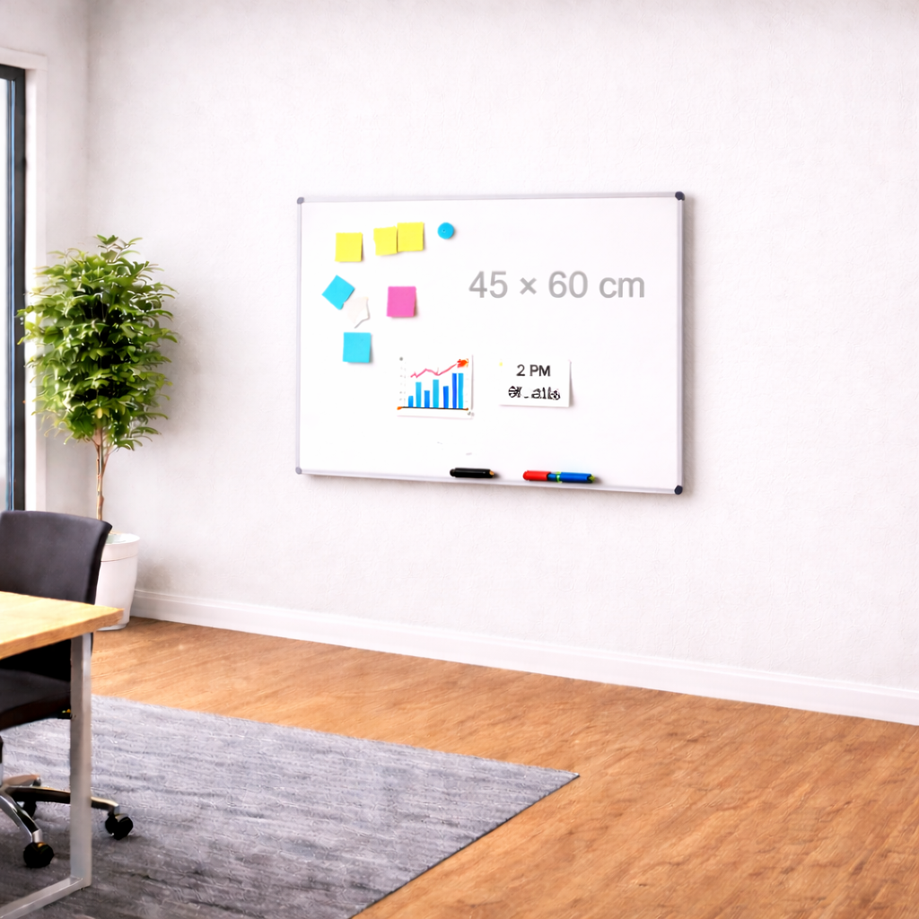 White Board Double Face Magnetic – 45 × 60 Cm