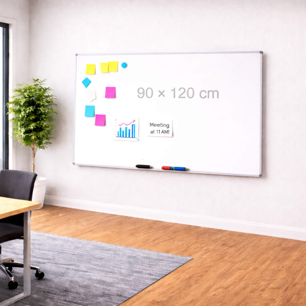 White Board Double Face Magnetic – 90 × 120 Cm