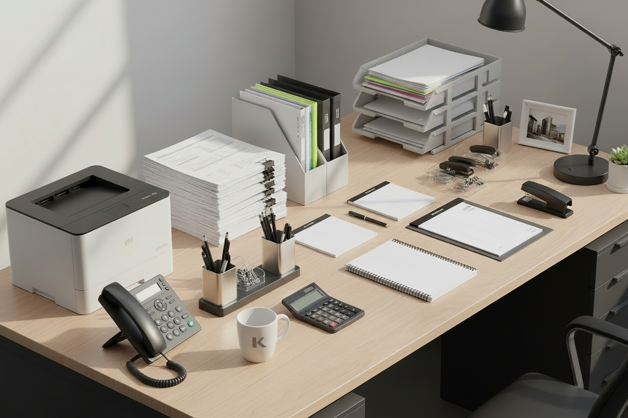 Office supplies with scanner - clean version